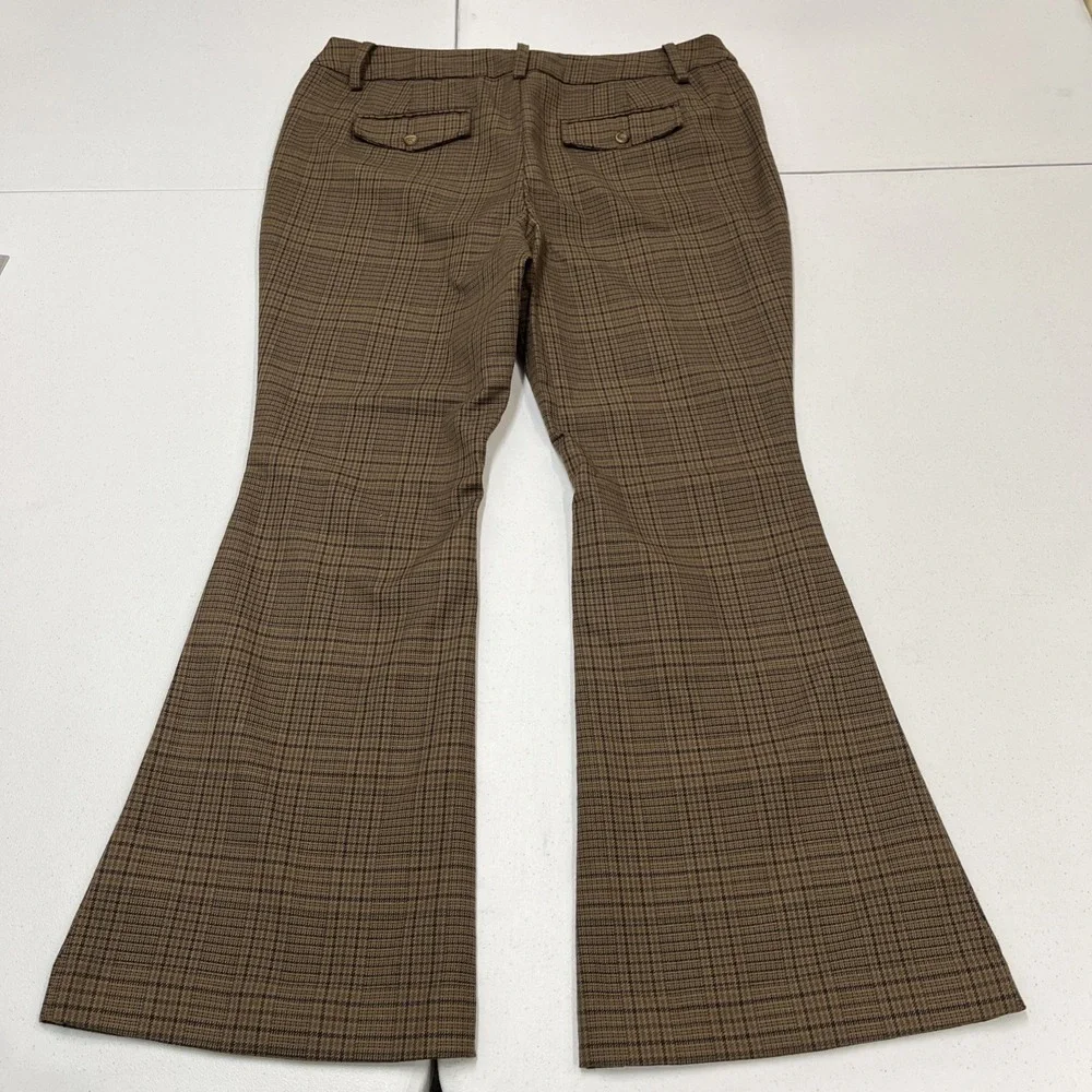Urban Outfitters Pants Womens 16 Brown Plaid Wide Flare Leg Dark Academia Preppy